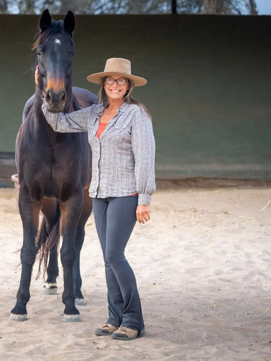 Chris Rausten with one of her horses